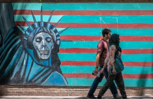US Den of Espionage Graffiti in Tehran, Iran