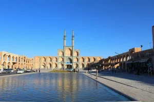 Amir Chakhmaq Complex Front View and Pond