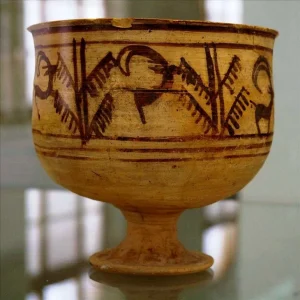 Earthen Goblet with Leaping Goat